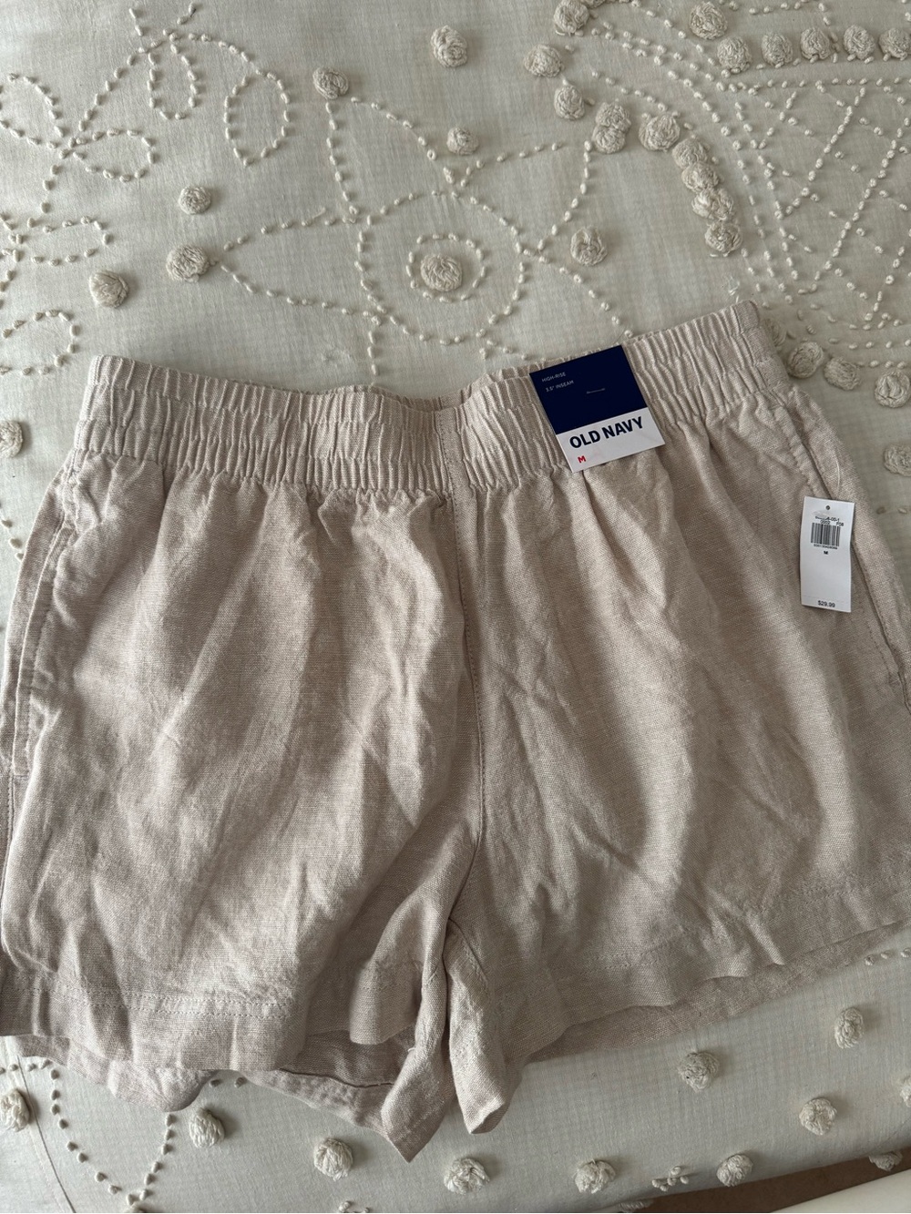 *NEW* Old Navy High-Waist Linen-Blend Shorts in Taupe